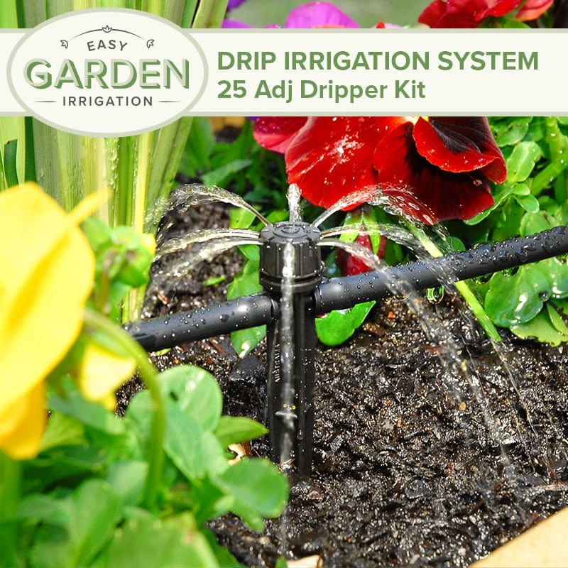 Drip Irrigation System - 25 Adjustable Dripper